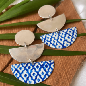 Checkered Hand Painted Earrings