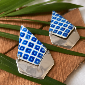Chequered Hand Painted Earrings