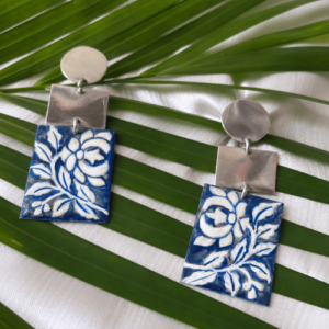 Chrysanthemum Hand Painted Earrings