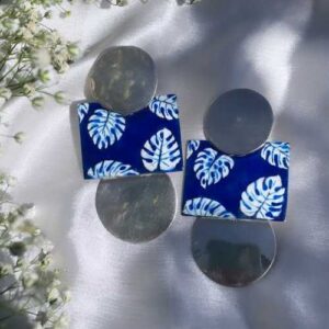 Monstera Leaf Hand Painted Earrings